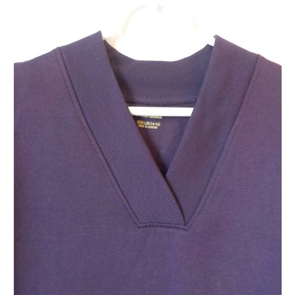 Bobbie Brooks Purple Sweatshirt Top Women Large (14-16) V-Neck Comfy Pullover - Picture 3 of 8